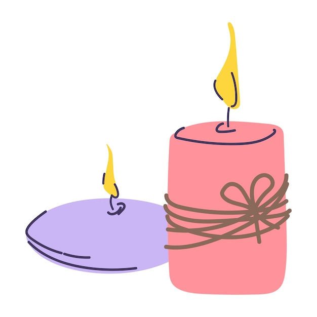 Candele di doodle di cartoni animati per il concept design doodle cartoon art