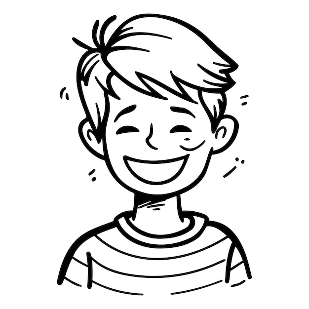 Vector cartoon doodle of a happy boy vector illustration