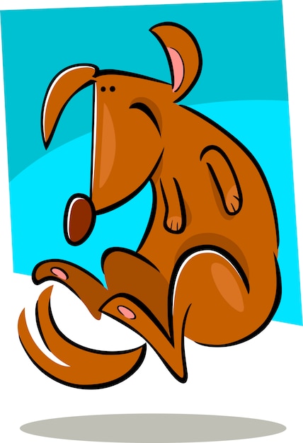 cartoon doodle of happy dog