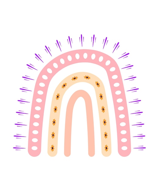 Vector cartoon doodle regenboog