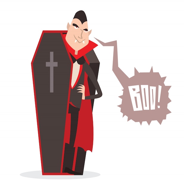 Vector cartoon dracula halloween vector illustration