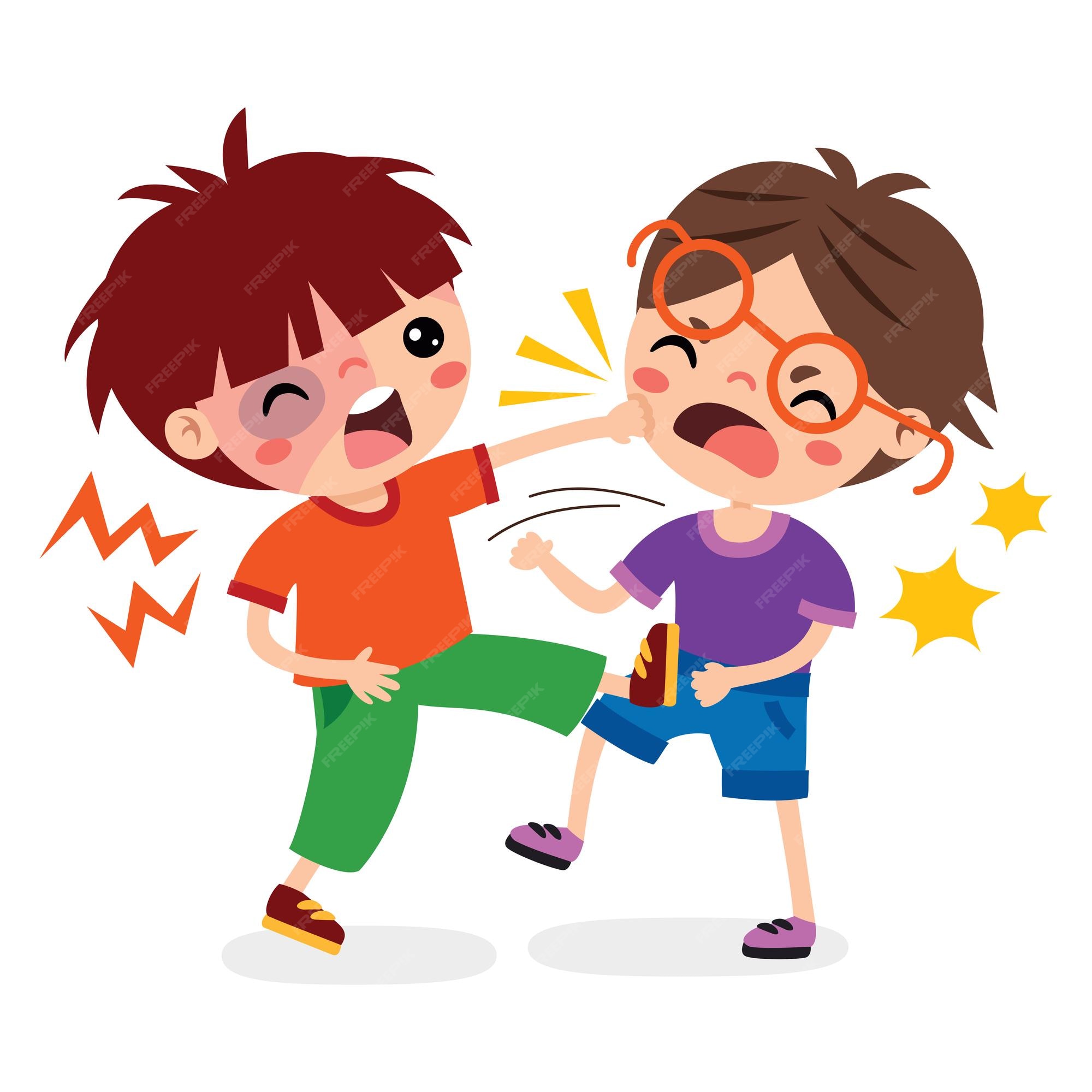 Fighting boys Royalty Free Vector Image - VectorStock