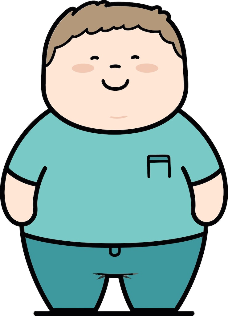 Vector 파란 셔츠를 입은 아기의 만화 그림