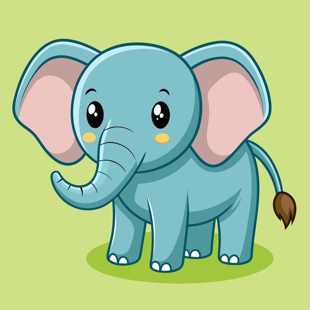 Vector a cartoon drawing of a baby elephant with a brown sticker on it