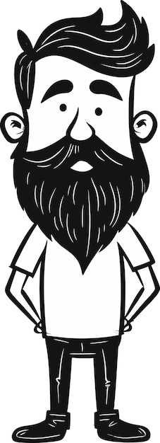 a cartoon drawing of a bearded man with a beard and beard