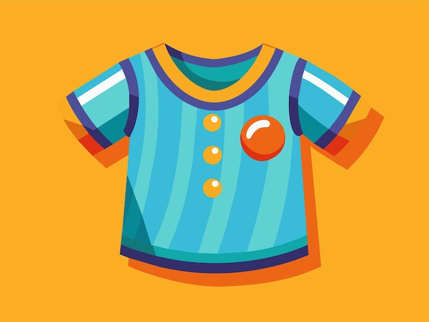 a cartoon drawing of a blue jersey with orange and yellow stripes