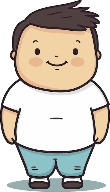 셔츠를 입은 소년의 만화 그림
