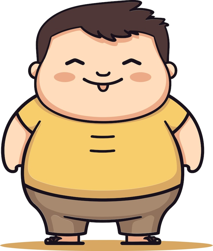 Vector 노란 셔츠를 입은 소년의 만화 그림