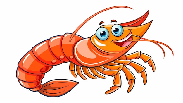A cartoon drawing of a cartoon lobster with a cartoon face