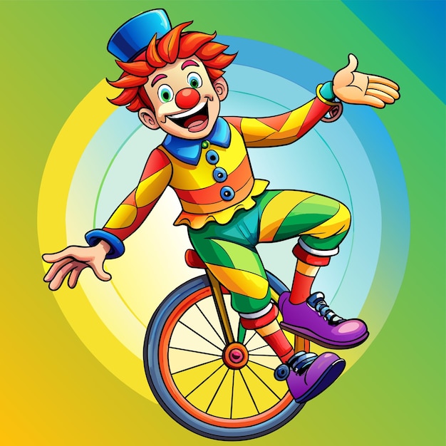 Vector a cartoon drawing of a clown with a thumb up