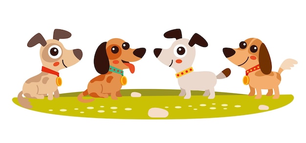 Cartoon Drawing Of Cute Dogs