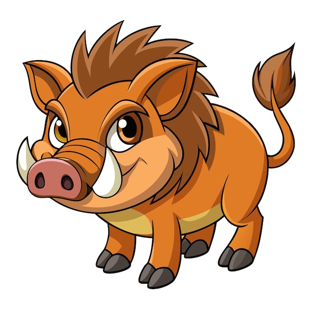 a cartoon drawing of a cute little pig with a big nose