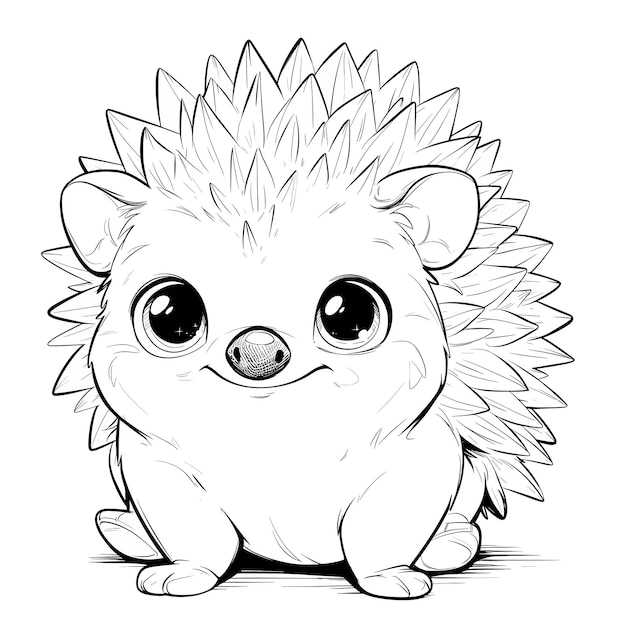 мультфильм с рисунком милого маленького porcupine