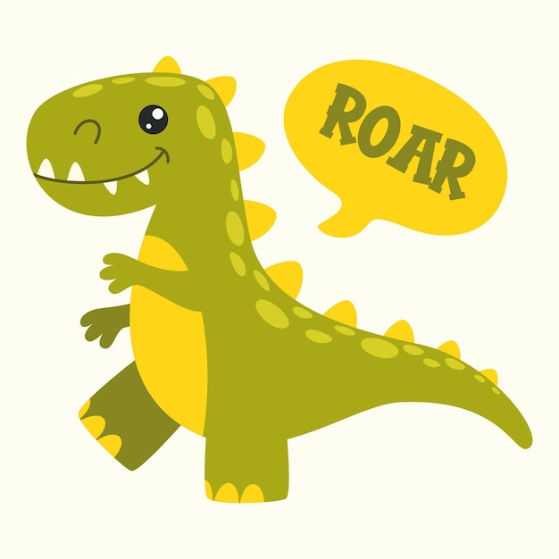 Vector cartoon drawing of a dinosaur