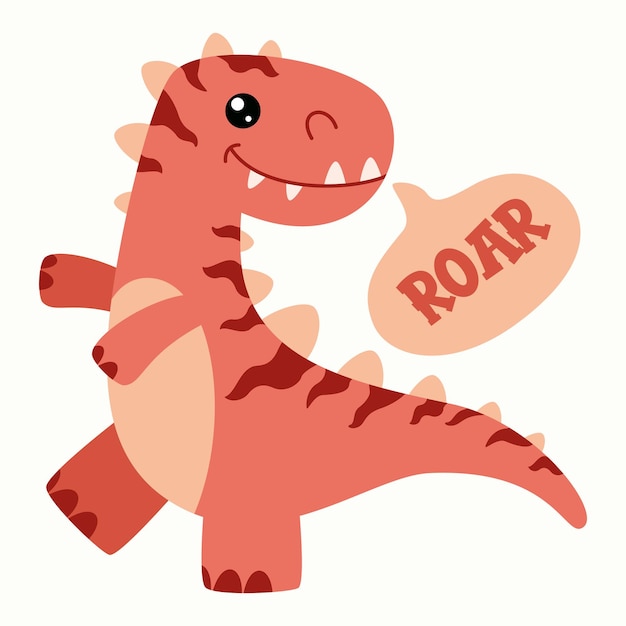 Vector cartoon drawing of a dinosaur