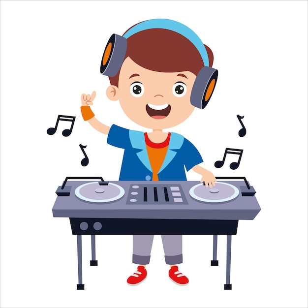 Cartoon drawing of a dj