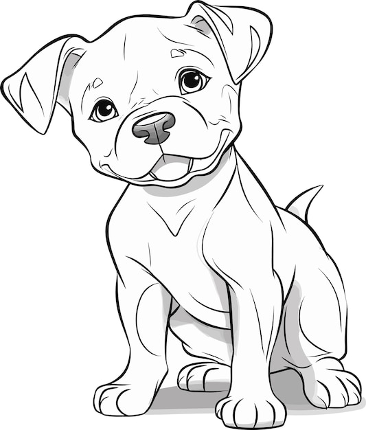 Vector a cartoon drawing of a dog with the word pitbull on it
