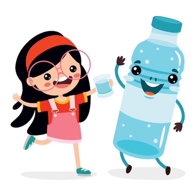 Cartoon Drawing Of Drinking Water