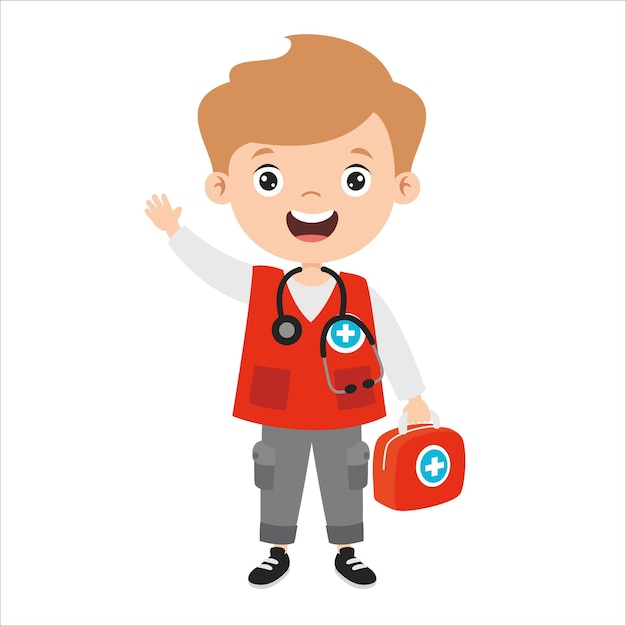 Cartoon drawing of a first aid kid