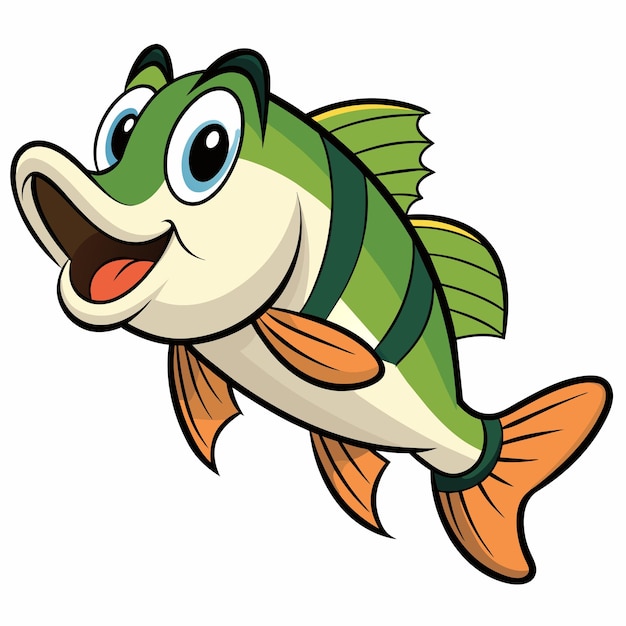 Vector a cartoon drawing of a fish with a mouth open