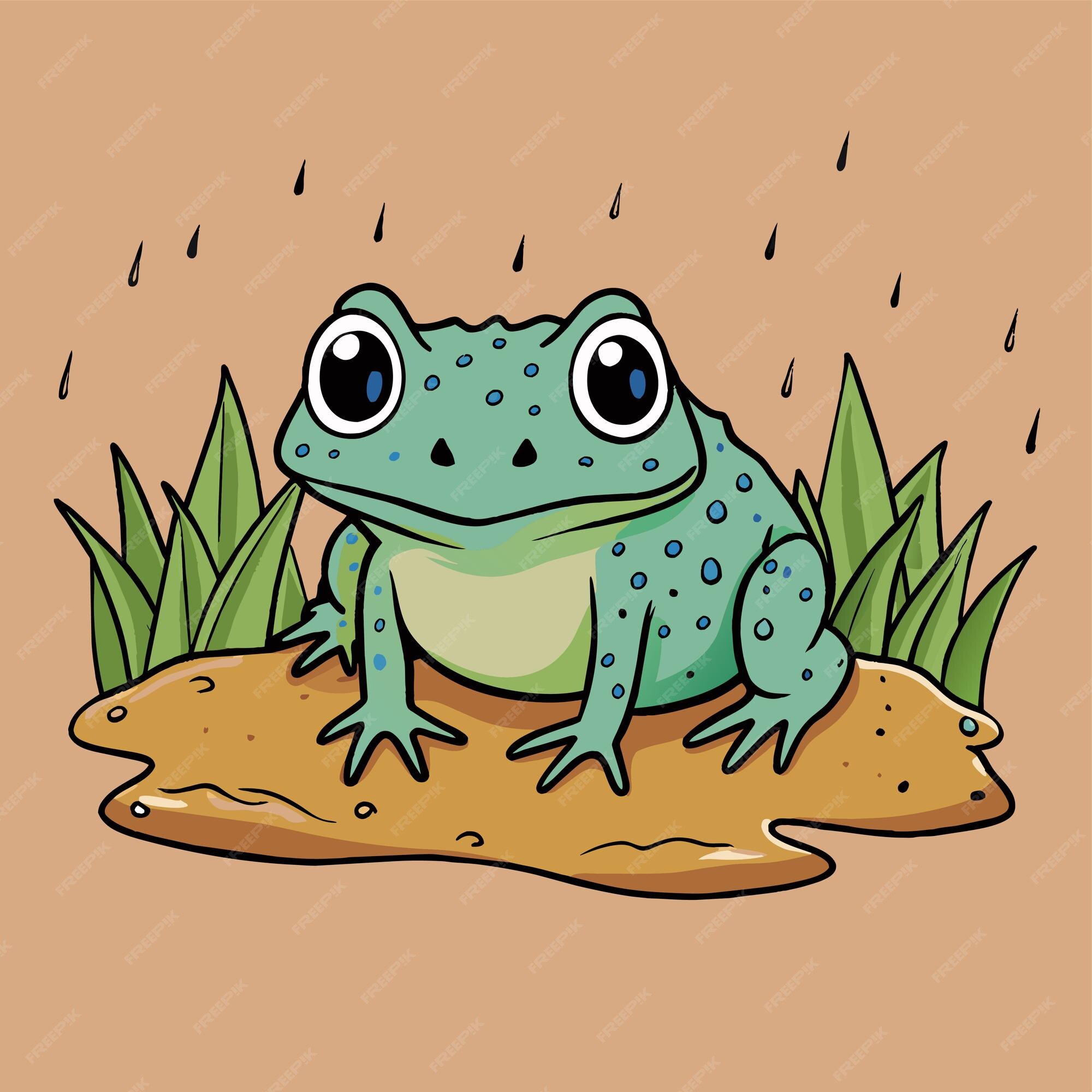 Premium Vector | A cartoon drawing of a frog with the words frog on it