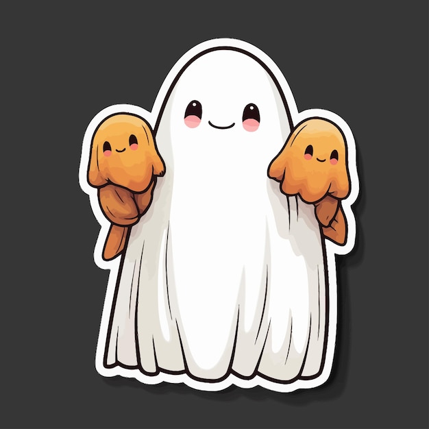 a cartoon drawing of a ghost with a ghost on it