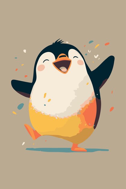 Premium Vector | Cartoon drawing of happy penguin cute adorable vector  design of baby animal character