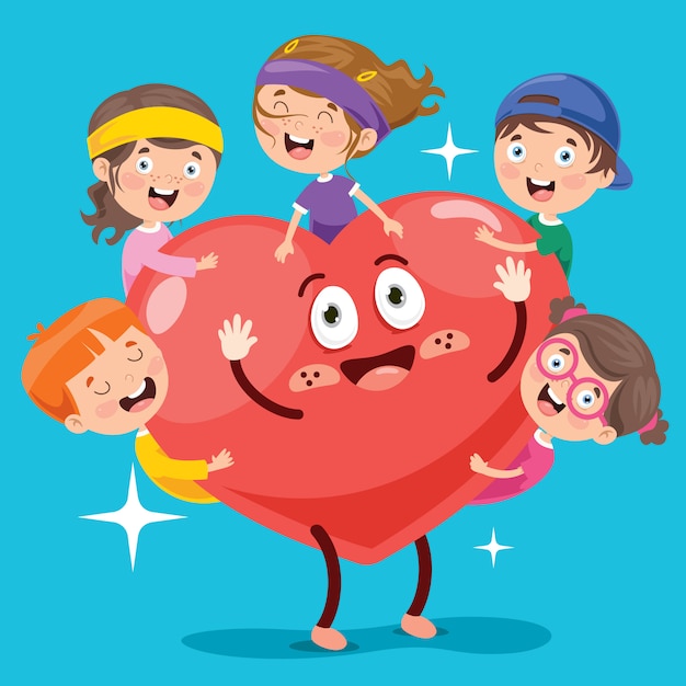 Cartoon drawing of human heart