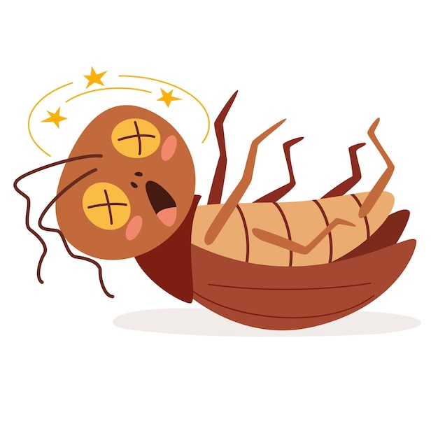 Cartoon Drawing Of Isolated Cockroach