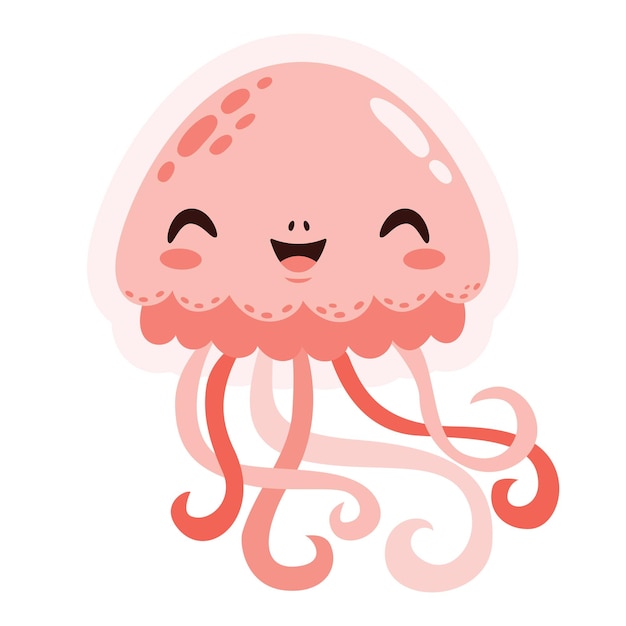 Vector cartoon drawing of a jellyfish