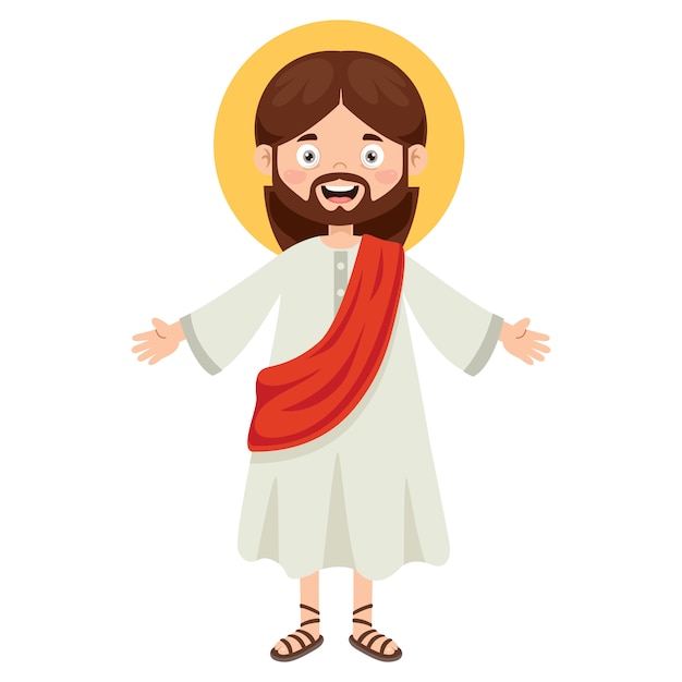 Cartoon drawing of jesus christ