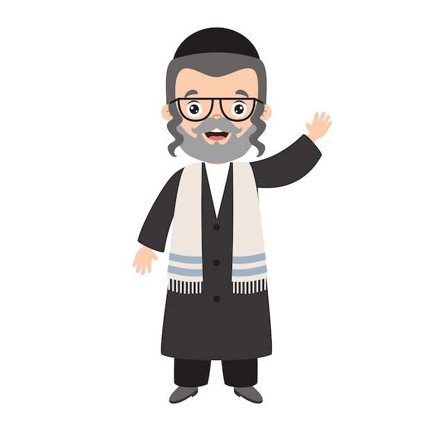 Vector cartoon drawing of a jewish man