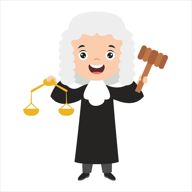 Vector cartoon drawing of a judge