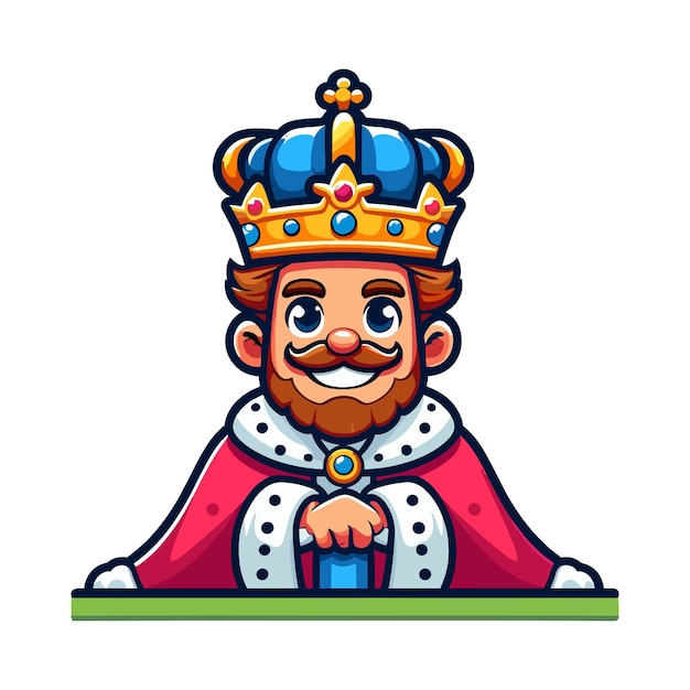 a cartoon drawing of a king with a crown and crown