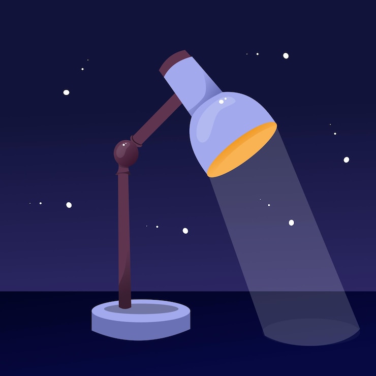 Vector a cartoon drawing of a lamp with the word no on it