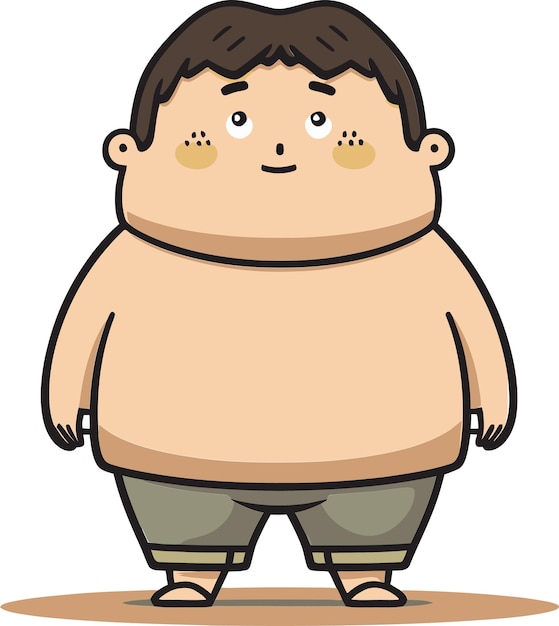 큰 가을 가진 남자의 만화 그림