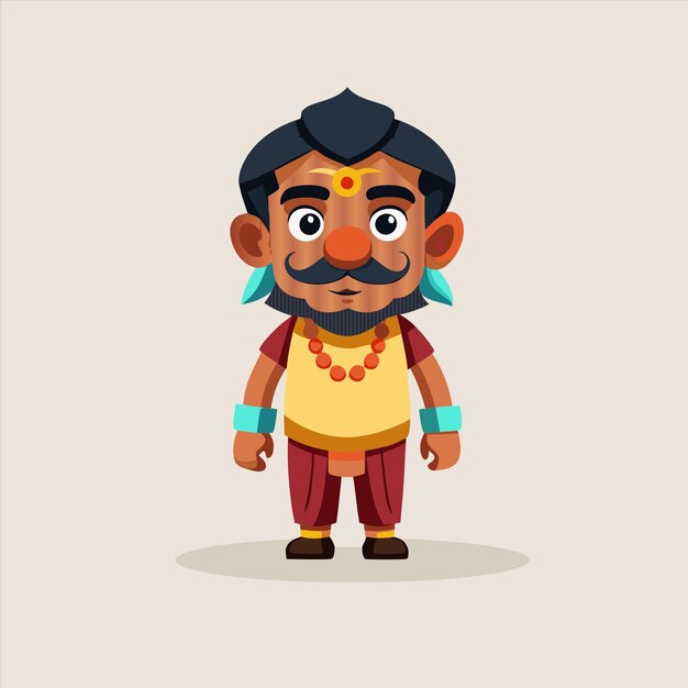 Vector a cartoon drawing of a man with a necklace and a necklace