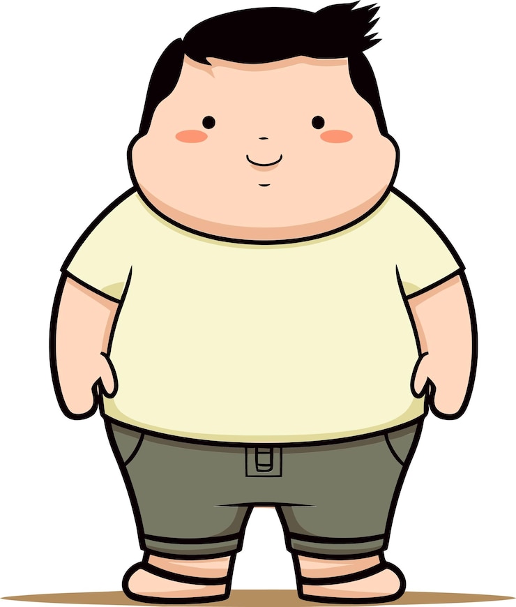 Vector 黄色いシャツを着た男の漫画画
