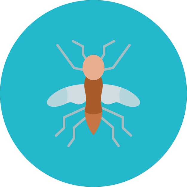 Vector a cartoon drawing of a mosquito with a blue background