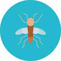 Vector a cartoon drawing of a mosquito with a blue background