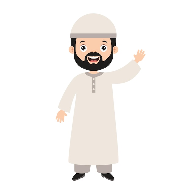 Cartoon drawing of a muslim man