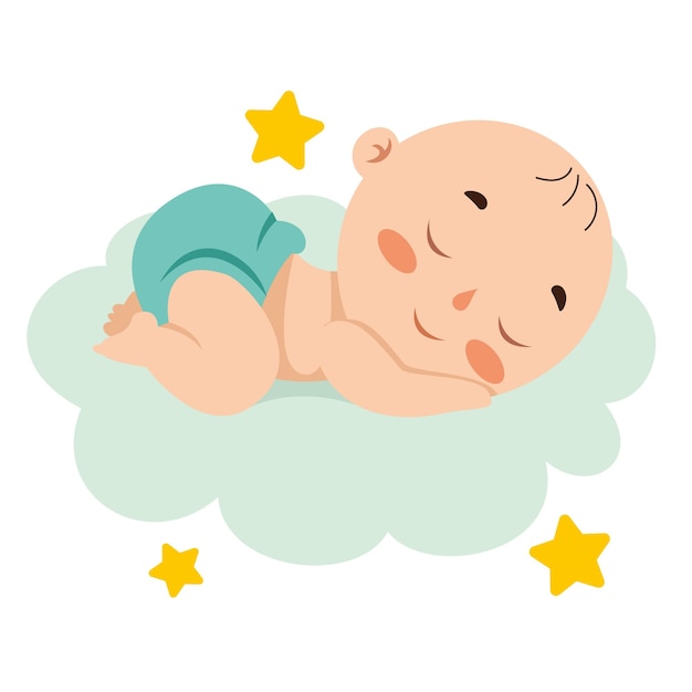 Cartoon Drawing Of A  Newborn Baby Character