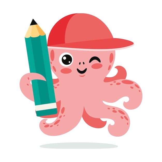 Cartoon drawing of an octopus