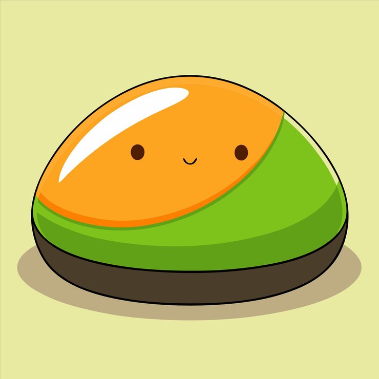 Vector a cartoon drawing of a papaya and a half of an orange
