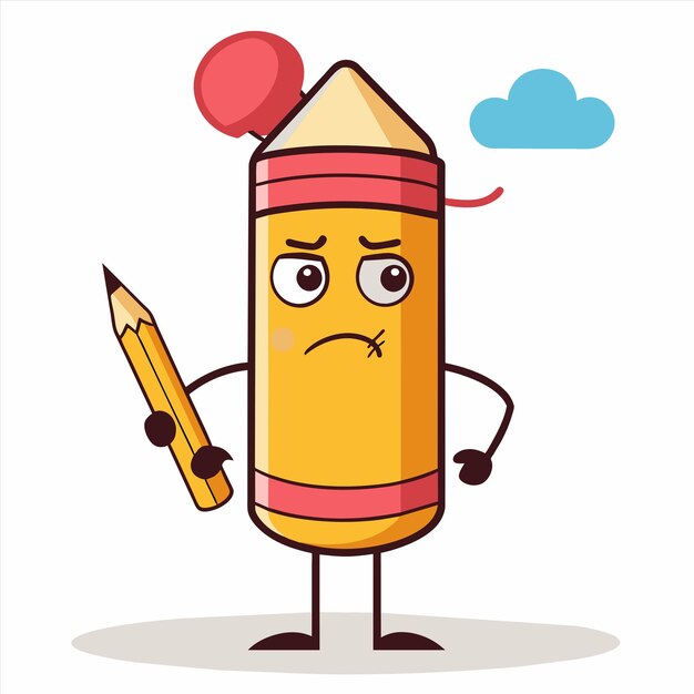 Vector a cartoon drawing of a pencil with a pencil in it