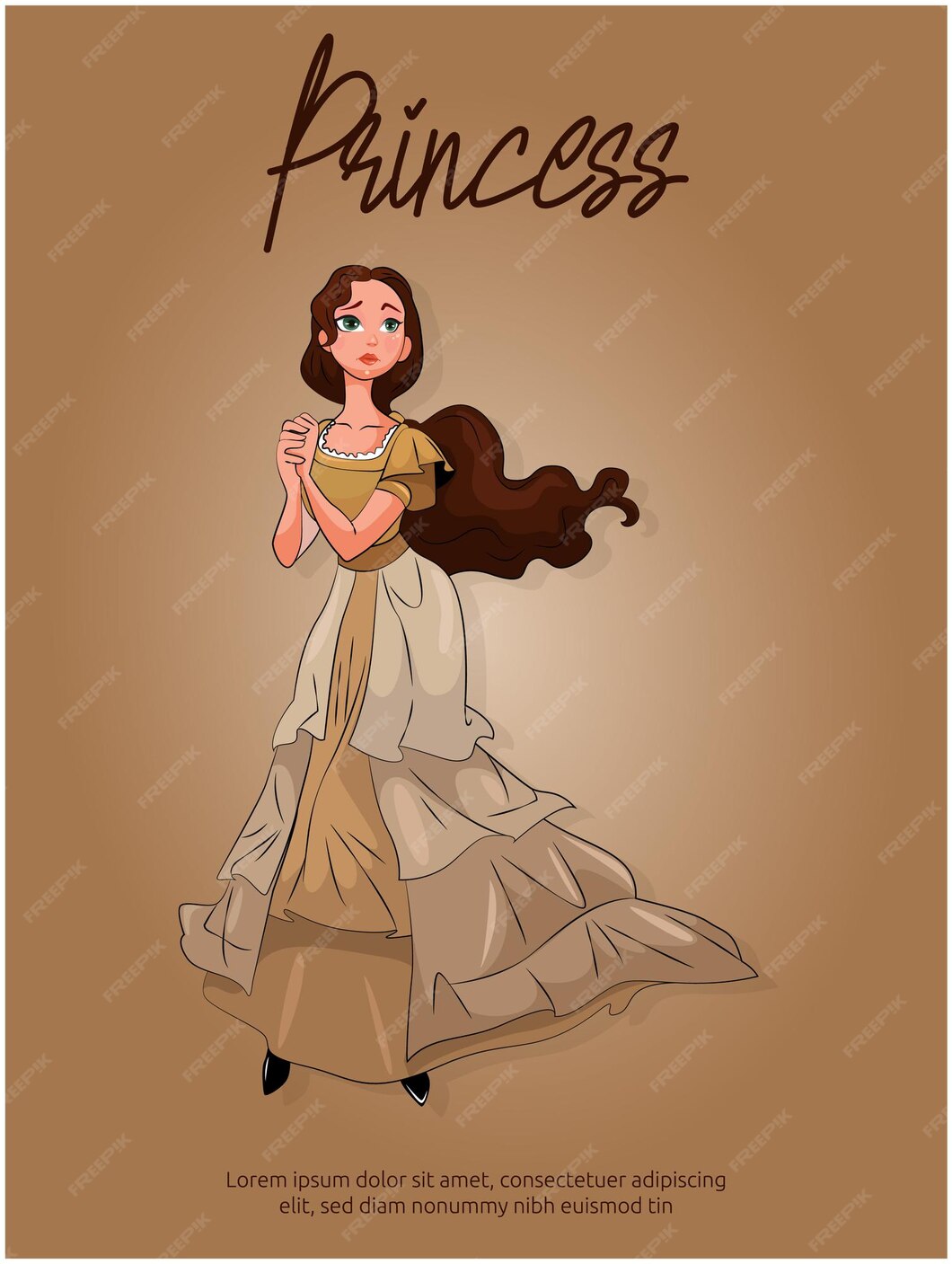 Premium Vector | A cartoon drawing of a princess