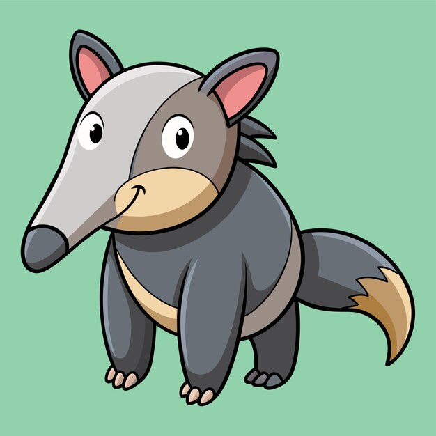 Vector a cartoon drawing of a rhino with a tail and tail