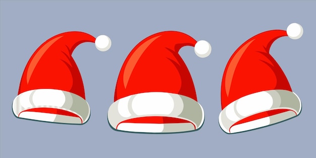 Vector a cartoon drawing of santa hats with one that says santa on it