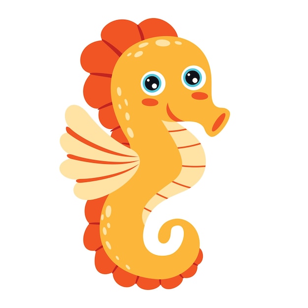 Cartoon Drawing Of A Seahorse