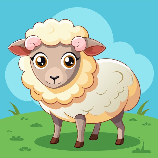 Vector a cartoon drawing of a sheep